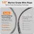 1/8" 100ft 7x7 (SR03) Rectoo wire cable, Wire Rope Metal Cable With Loop Sleeve And Steel Thimble, marine stainless