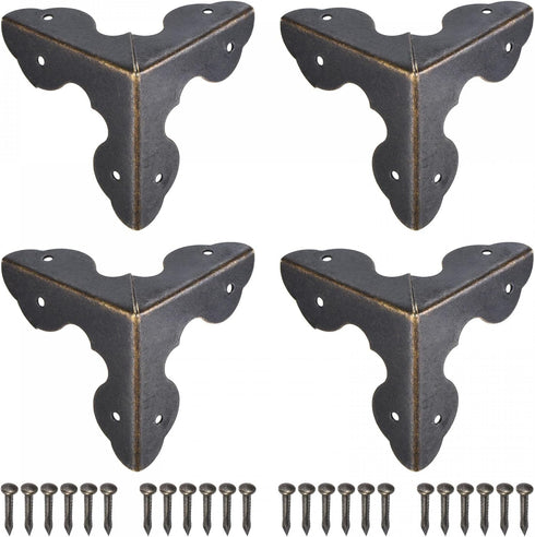 uxcell 33x33x33mm Metal Box Corner Protectors Edge Guard Bronze Tone 8pcs