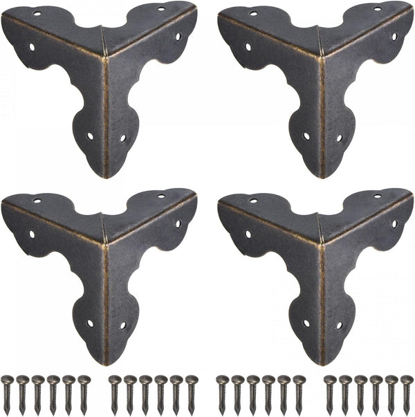 uxcell 33x33x33mm Metal Box Corner Protectors Edge Guard Bronze Tone 8pcs