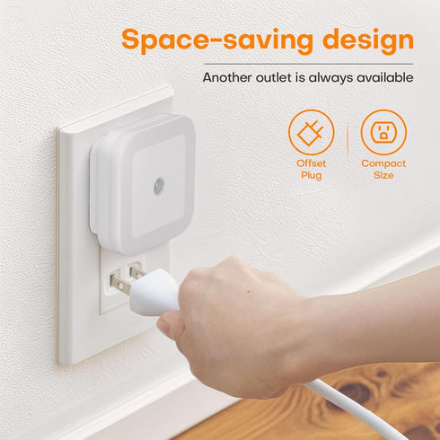 Amligy 0.5W Pack 6 Night Light, Daylight White LED Plug-in Night Light with Dusk to Dawn Sensor, of - Designed for Kids