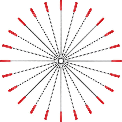 HeTaoCat Red Ink Refill Pack of 5, Replaceable Ballpoint Pen Refills, Medium Point Metal Refill (Red)