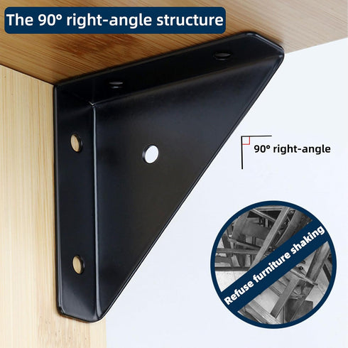 2-9/16" 10 Pack Corner Brace L Bracket for Wood Solid Steel Triangle Bracket with Screws for Bookshelf/ Table/ Desk
