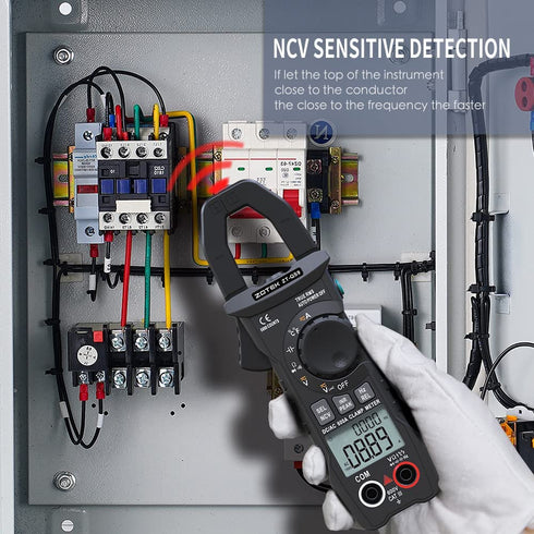 ZT-QS9 Clamp Meter T-RMS 6000 Counts Multimeter Tester, AC DC Current Voltage Diode Tester, Digital Voltmeter