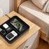 VOVIPO Birthday Gifts Bedside Organiser-Faux Leather Valet Tray With Wireless Charger For Phone And Earbuds,Nightstand