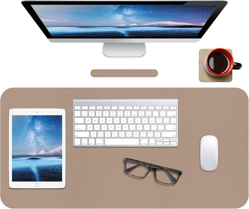 ?Boutilon Extended Leather Mouse Pad, 30"x14" Non-Slip Desk Pad for Keyboard and Mouse, Desktop Protector for Home
