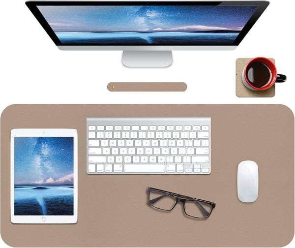 ?Boutilon Extended Leather Mouse Pad, 30"x14" Non-Slip Desk Pad for Keyboard and Mouse, Desktop Protector for Home