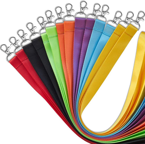 YOUOWO Cruise Lanyards Solid Durable 14 Pack 7 Colors for ID Card Badge Holder Office Neck Keychain