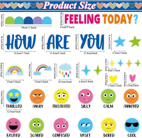 Feeling Bulletin Board Set Mental Health Classroom Decor How are You Feeling Today Posters Emotion Cutouts Feeling Chart for Kid Teacher School Counselor Office Therapy Calm Down Corner Wall Supplies by Naozinebi