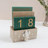 Notakia Perpetual Calendar, Vintage Wooden Calendar for Home Office Desk Accessories (Green)
