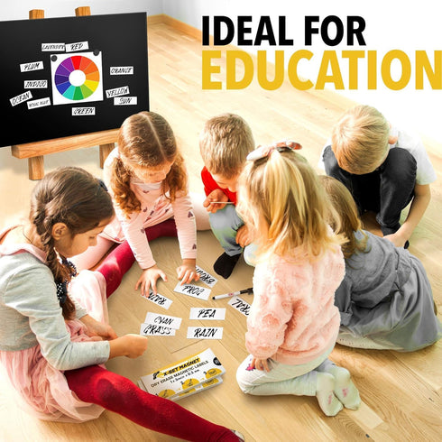 Dry Erase Magnetic Labels, 60 pcs 1x3, Reusable Sticky Notes for Refrigerator & Whiteboard