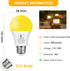 Dusk to Dawn LED Yellow Bug Light Bulb, 6W (40W Equivalent), E26 Base, Auto On/Off, 2 Pack for Outdoor Porch Lights