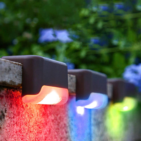8 Pack Solar Deck Lights, Waterproof Color Changing Solar Fence Lights for Pool, Step, Patio, Deck, Backyard