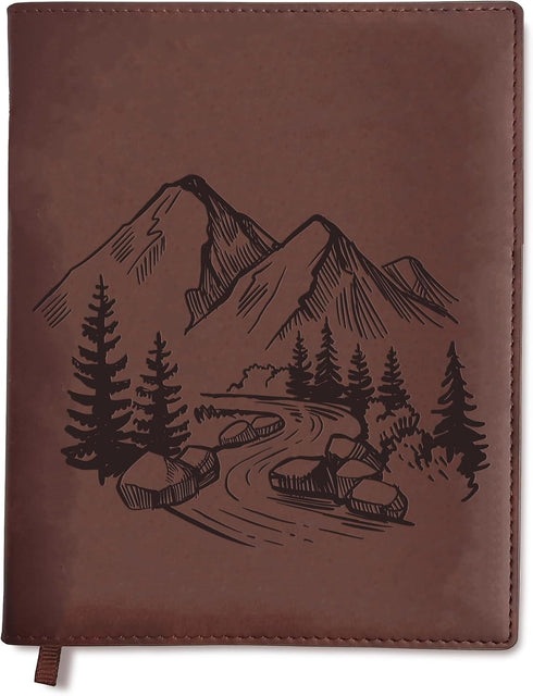 Sunny Lark Mountains Leather Journal | Refillable Leather Journal for Women &