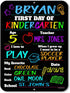 Honey Dew Gifts Reusable Chalkboard Style School Photo Prop Board, Kindergarten, Preschool, 9x12 Tin Sign
