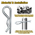 270Pcs Hardware Pins Assortment Kit, 6 Sizes Hitch Pins Cotter Pin Set, Heavy Duty Locking Pin R Clips, Zinc-Plated