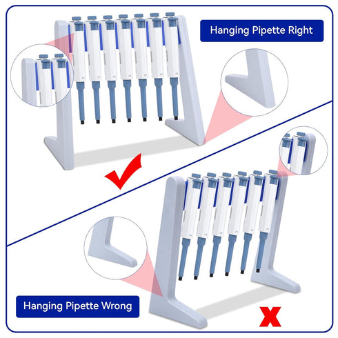 Plastic Lab Pipette Rack Holder Stand for Hanging 7-8 Laboratory Micropipettes