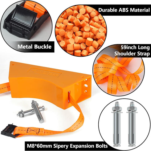 4PCS Propane Tank Holder, High Quality ABS Gas Cylinder Mount with Screws and Safety Chain, Pack of 4