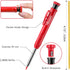 Hiboom Mechanical Carpenter Pencil Set, 3 Pcs Carpenter pencil with Sharpener and 12 Pcs Refills, 3 Pcs Deep Hole Marker, Heavy Duty Construction Pencils for Architect (Red, Black, Yellow)