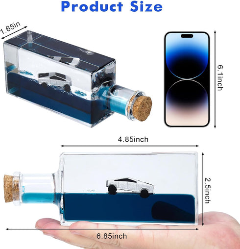 Honsheng Unsinkable Truck Pickup Car Toy Model Acrylic Paperweight Desk Decorations Liquid Wave Cruise Ship Fluid Drift