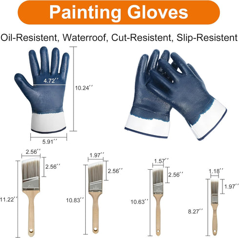 AURIXUS 28 4"and 9" PCS Paint Roller Kit with Extension Pole, Paint Roller, Including Gloves, Paint Tray, Flat Paint
