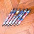 YJ PREMIUMS 6PC American Flag Pens, Eagle Black and White Striped Ink Pen for 4th USA Themed Gifts for Military Veterans