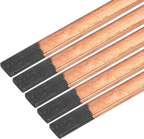 PATIKIL Flat Gouging Carbon Electrode Rod, Copper Coated 355x12x5mm for Welding, Pack of 5