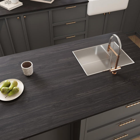CRE8TIVE Dark Wood Contact Paper, Peel and Stick Faux Wood Wallpaper, 12"x80", Waterproof for Kitchen Countertops