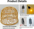 Bulb 4*AA Outdoor Pendant Light Chandelier for Gazebo Battery Operated Boho Hanging Lamp Handmade Rattan Decorative