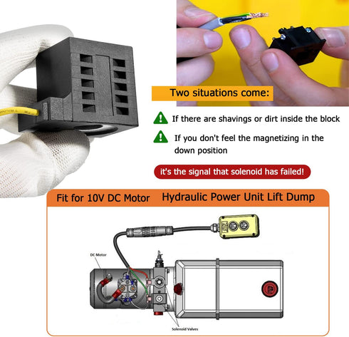 10226-08 Solenoid Coil for 10 VDC Hydraulic Power Unit, 1/2 Hole, Fits Valve Stem Series 08, 80, 88, 98