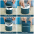 Mini Desk Trash Can with Lid, 0.5 Gallon Blue Plastic Covered Waste Basket with 180 Trash Bags