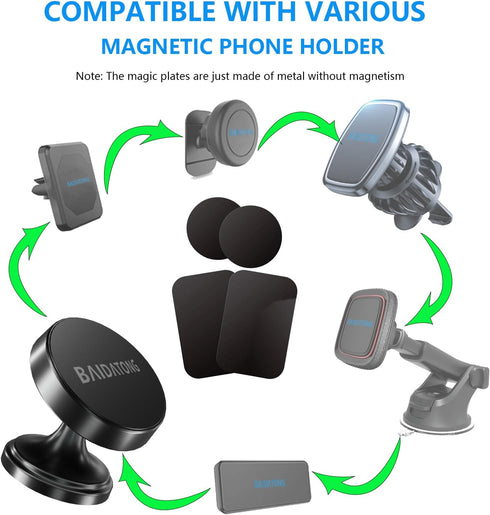 BAIDATONG 4 Pack 3M Phone Magnet Plate Mount Metal Plate for Magnetic Car Mount (Attention: Metal Plates do not Have