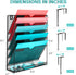Wall File Organizer, 6 Pockets Mesh Hanging File Holder with Hooks for Office Supplies GALASALA