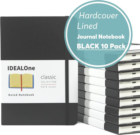 Classic Hardcover Lined Notebook Journal, 5.7 x 8 inches, 160 Pages, 7mm College Ruled, Mustard Yellow