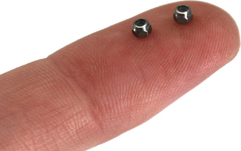 (Pack 4) Teak Tuning Professional Fingerboard Lock Nuts, Nylon Insert, Stainless Steel, Silver
