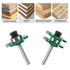 Pro Tongue and Groove Router Bit Set, 2 Pieces 1/4 Inch Shank Router Bit Set, 3 Teeth Adjustable T Shape Wood Milling