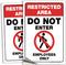 iSYFIX Restricted Area Stickers – 2 Pack 10x7 Inch – Do Not Enter, Employees Only Signs