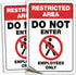 iSYFIX Restricted Area Stickers – 2 Pack 10x7 Inch – Do Not Enter, Employees Only Signs