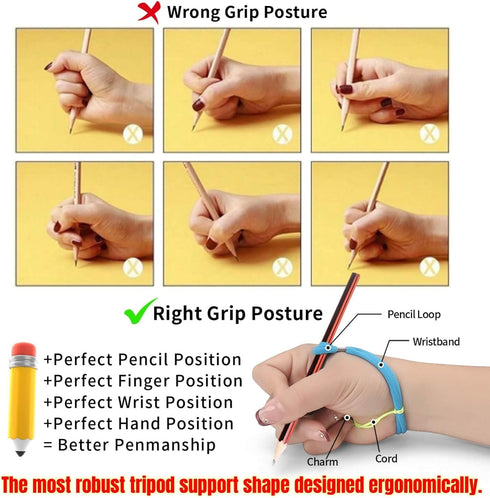 PCJJ 6PCS 3-5 Pencil Grips for Kids Handwriting Ergonomic Pencil Grip Trainer for Toddlers Preschool Writing Aid