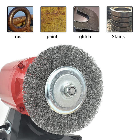 6 Inch Wire Wheel for Bench Grinder, Coarse Crimped Wire with 1/2'' and 5/8'' Arbor Hole, 2PCS