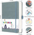 Blank Paper Notebook - 280 Pages A5 Journal with 100gsm Thick Blank Paper, Hardcover, PU Leather, Gray Blue
