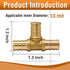 1/2 Inch PEX Tee Fitting, Brass Coupling for Water Pipes, 12 Pcs Quick Press Barb into Crimp Ring