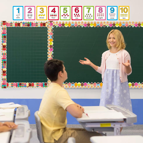 Ice Pops and Ice Cream Borders Set Cool Summer Classroom Bulletin Board Border 72 Feet