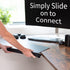 VIVO Clamp-on 17 inch Corner Desk Connector Platform for L-Shaped Workstations, Black