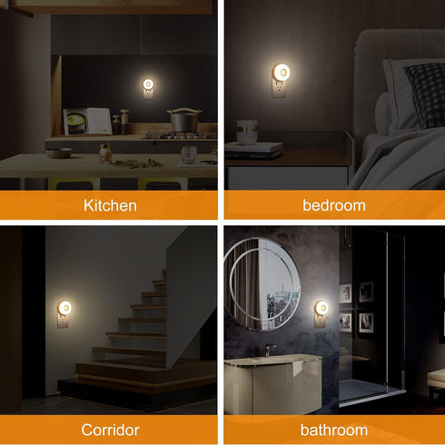 6000K Cozy (2-Pack)) YELKO Motion Sensor Night Light - White Anti-Glare Plug in LED Nightlight, Ultra Bright