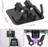 YUWANTING 4 4 Stainless Steel Broom Holder, Heavy Duty, Rust Resistant, Gripper Positions with Hooks, Black