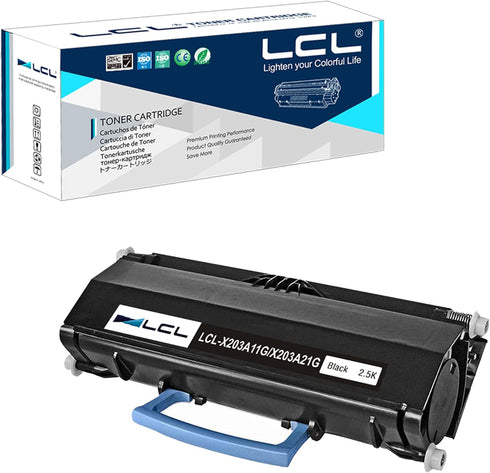 LCL Remanufactured Toner Cartridge Replacement for Lexmark X203A11G X203A21G, 1-Pack (Black)