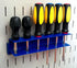 Wall Control Pegboard Screwdriver Holder Bracket, Slotted Metal Pegboard Accessory, Blue