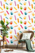 Kanworse 17.7in 32.8ft Peel and Stick Wallpaper Back to School Colorful Crayons Handprint for Kids Self-Adhesive Wall