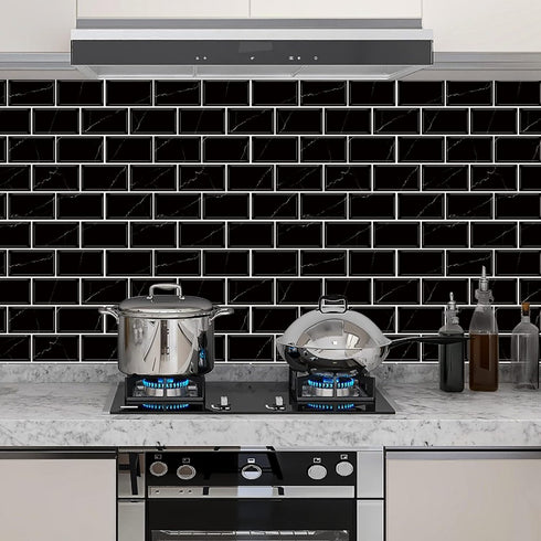 10-Sheet Sticker,12"x12" URCOLOR Back Splashes for Kitchen Peel and Stick Tile Self Adhesive Subway Wall Tiles Stick on