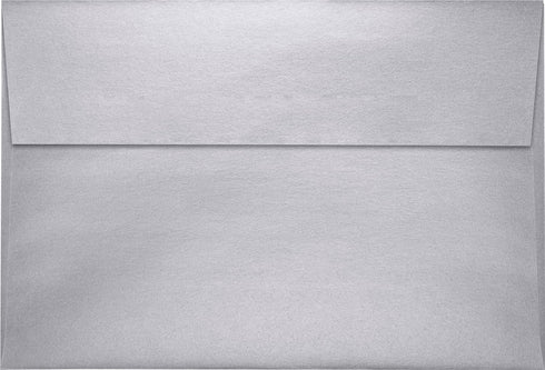 LUXPaper A10 Invitation Envelopes, Silver Metallic Peel & Press, 6" x 9 1/2", 80lb. Text, 50 Qty.